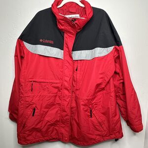 Columbia Womens Plus Size 1X Interchangeable Jacket Red Black Gray Winter Coat